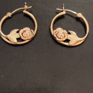 14 k 2 tone Hoop earrings